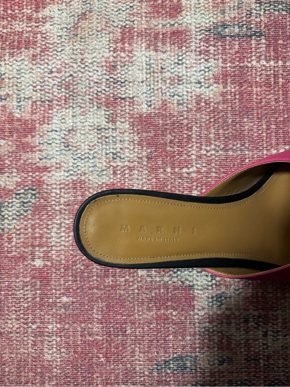 Marni Hot Pink and Black Slip-On Mules - Picture 3 of 5